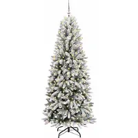 vidaXL Kunstkerstboom Wit 240 cm PVC en plastic en staal en PE