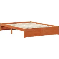 vidaXL Bedframe met hoofdeinde Wasbruin 120 x 200 cm Massief Vurenhout