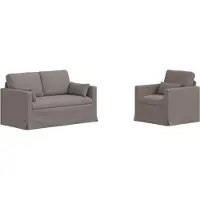 vidaXL Bankstel 2 st Taupe Stof