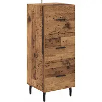 vidaXL Highboard Oud Hout 34,5 x 34 x 180 cm Bewerkt hout