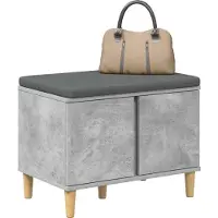 vidaXL Hallenbank Beton Grijs 60 x 38 x 46 cm Geengineerd Hout en Stof