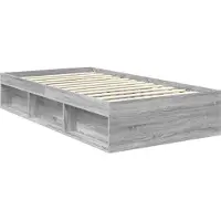 vidaXL Bedframe Grijs Sonoma 100 x 200 cm Massief grenenhout