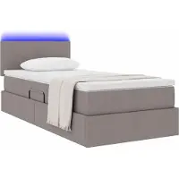 vidaXL LED opbergbed met matras Taupe 90 x 190 cm Stof