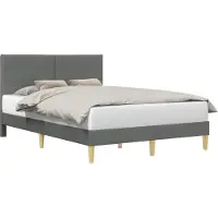 vidaXL Bedframe met hoofdeinde Donkergrijs 120 x 200 cm Stof