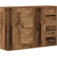 vidaXL Dressoir 2 st Oudhout 60 x 31 x 84 cm Bewerkt hout