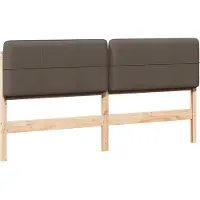 vidaXL Gestoffeerd hoofdbord Bruin en Taupe 180 cm Massief grenenhout