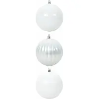 vidaXL Kerstbal Set XXL 3 st Wit Ø 25 cm Kunststof