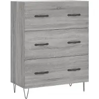 vidaXL Dressoir 69,5x34x90 cm bewerkt hout grijs sonoma eikenkleurig