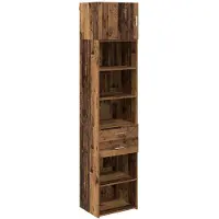 vidaXL Highboard Oud Hout 50 x 42,5 x 225 cm Bewerkt hout