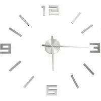 vidaXL 3D-wandklok modern XXL 100 cm zilverkleurig