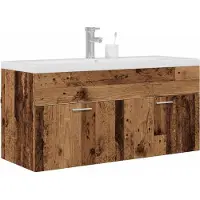 vidaXL Badkamerkast, gerecycled hout, 100 x 38,5 x 46 cm, houtvezel
