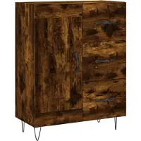 vidaXL Hoge kast 69,5x34x180 cm bewerkt hout gerookt eikenkleurig