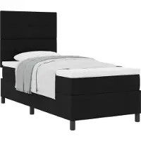 vidaXL Boxspring bed met hoofdeinde Zwart 90 x 190 cm Stof