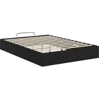 vidaXL Ottoman Bedframe Zwart eiken 140 x 190 cm Geconstrueerd hout