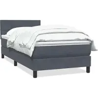 vidaXL Boxspring met matras fluweel donkergrijs 80x220 cm