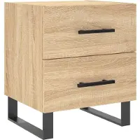 vidaXL Nachtkastjes 2 st 40x35x47,5 cm bewerkt hout sonoma eikenkleur