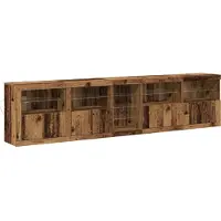 vidaXL LED Dressoir Oud hout 283 x 37 x 67 cm Bewerkt hout