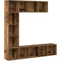 vidaXL Boekenkasten 3 st bewerkt hout oud houtkleurig