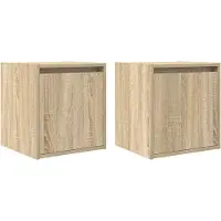 vidaXL Nachtkastjes 2 st wandgemonteerd 38x34x40 cm sonoma eikenkleur