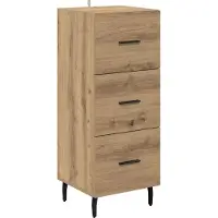 vidaXL Highboard Artisan Eiken 34,5 x 34 x 180 cm Bewerkt hout