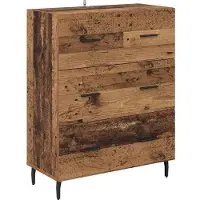 vidaXL Highboard 2 pcs Oud Hout 69,5 x 34 x 180 cm Bewerkt hout