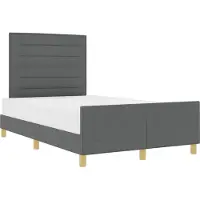 vidaXL Bedframe met hoofdeinde Donkergrijs 160 x 200 cm Stof