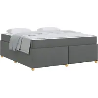 vidaXL Bedframe met matras Donkergrijs 180 x 200 cm Stof