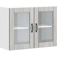 vidaXL Keukenbovenkast met glazen deur Lucca bewerkt hout grijs sonoma eiken