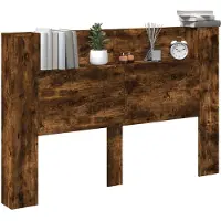 vidaXL Hoofdeinde Kast met LED Gerookte Eik Bewerkt hout