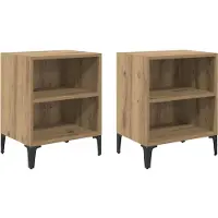 vidaXL Nachtkastje 2 st Artisan Eiken 40 x 30 x 50 cm Bewerkt hout