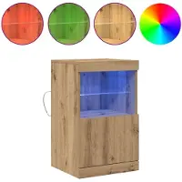 vidaXL LED Dressoir Artisan Eiken 41 x 37 x 67 cm Bewerkt hout