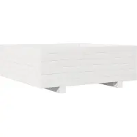 vidaXL Plantenbak 70x70x26,5 cm massief grenenhout wit