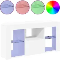 vidaXL Hoek LED TV Cabinet 100 x 40 x 50 cm Wit Bewerkt hout