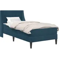 vidaXL Bedframe met matras met matras Blauw 100 x 200 cm Fluweel