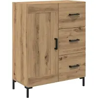 vidaXL Hoge kast Artisan Eiken 69,5 x 34 x 180 cm Bewerkt hout