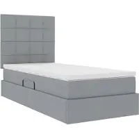 vidaXL LED opbergbed met matras Lichtgrijs 90 x 190 cm Stof