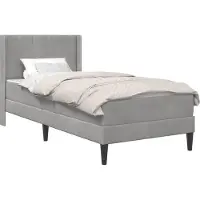 vidaXL Bedframe met matras Lichtgrijs 100 x 200 cm Fluweel