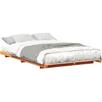 vidaXL Bedframe Wasbruin 135 x 190 cm Massief grenenhout