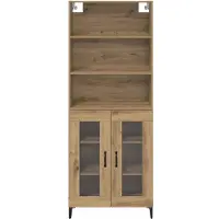 vidaXL Highboard Artisan Eiken 69,5 x 34 x 180 cm Bewerkt hout