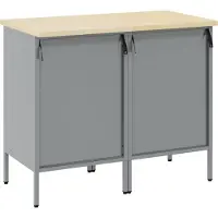 vidaXL Werkbank met opbergruimte, 2 stuks, zwart en grijs, 100 x 55 x 85 cm
