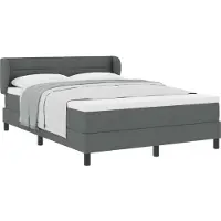 vidaXL Boxspring bed met matras Donkergrijs 140 x 190 cm Stof
