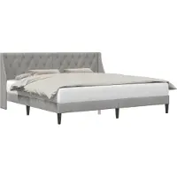 vidaXL Bedframe met hoofdeinde Lichtgrijs 200 x 200 cm Fluweel