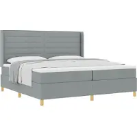 vidaXL Boxspring bed met matras Lichtgrijs 200 x 200 cm Stof