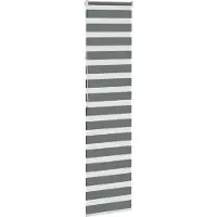 vidaXL Zebra rolgordijn 65x200 cm stofbreedte 60,9 cm donkergrijs