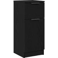 vidaXL Dressoir Zwart Eiken 30 x 30 x 70 cm Bewerkt hout