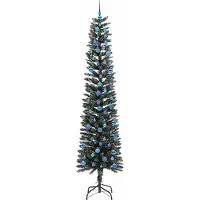 vidaXL Kunstkerstboom met 300 LED Groen 240 cm PVC en Plastic en Staal