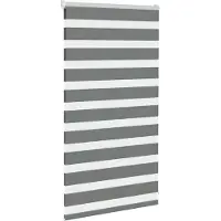 vidaXL Zebra rolgordijn 85x100 cm stofbreedte 80,9 cm donkergrijs
