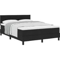 vidaXL Boxspring bed met kussen met hoofdeinde Zwart 140 x 200 cm Stof