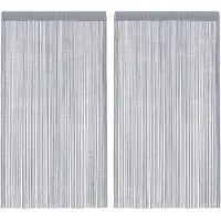 vidaXL Koordgordijnen 2 st 140x250 cm lichtgrijs