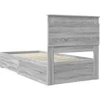 vidaXL Bedframe met lade Grijs Sonoma 100 x 200 cm Bewerkt hout
